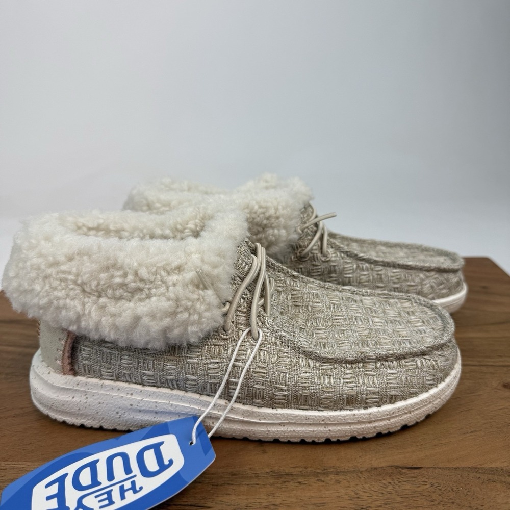 New NWT Big Kids Hey Dude Wendy Fold Stitch Cozy Lined Ankle Booties Boots Sz 1Y